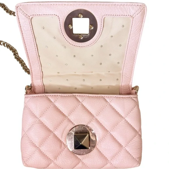 KATE SPADE Quilted Leather Crossbody Nag One Size in Pale Pink
